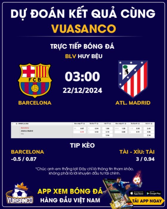 Soi kèo Barcelona vs Atl Madrid – 03h00 – 22/11 – La Liga