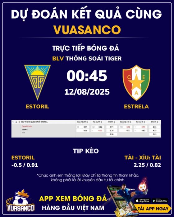 Soi kèo Estoril vs Estrela – 00h45 – 12/08 – VĐQG Bồ Đào Nha