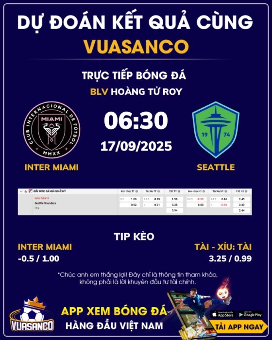 Soi kèo Inter Miami vs Seattle – 06h30 – 17/08 – MLS