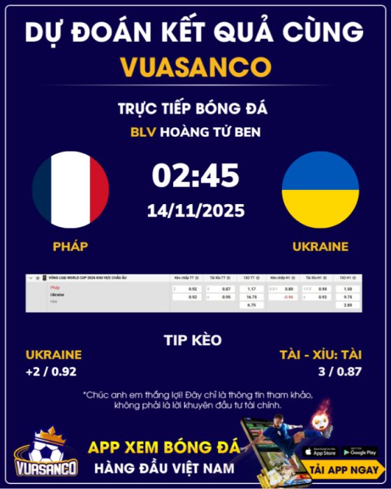 Soi kèo Pháp vs Ukraine – 02h45 – 14/11 – VL World Cup Châu Âu