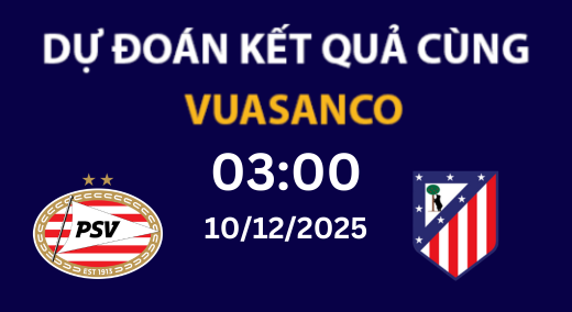 Soi kèo PSV vs ATL Madrid – 10/12/2025 – 03h00 – Champions League