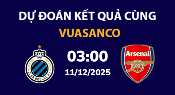 Soi kèo Club Brugge KV vs Arsenal – 03h00 – 11/12 – Champions League