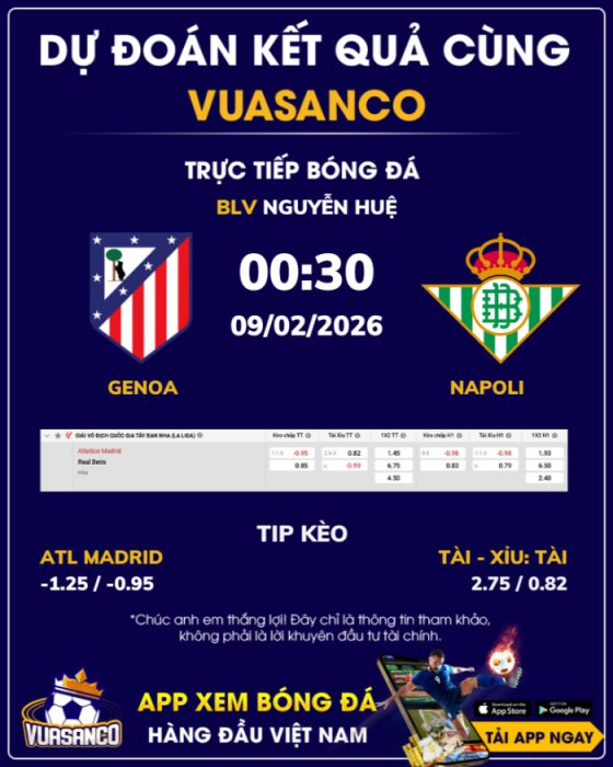 Soi kèo Atl Madrid vs Real Betis – 00h30 – 09/02 – La Liga